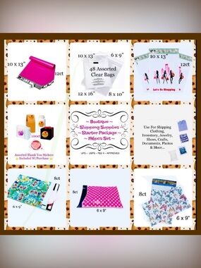 Boutique Shipping Cello~Poly Bag’s Bundle 196pc starter package⭐️100~Stickers 🆕